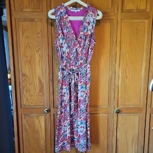 Floral Sleeveless Dress - Pink and Purple